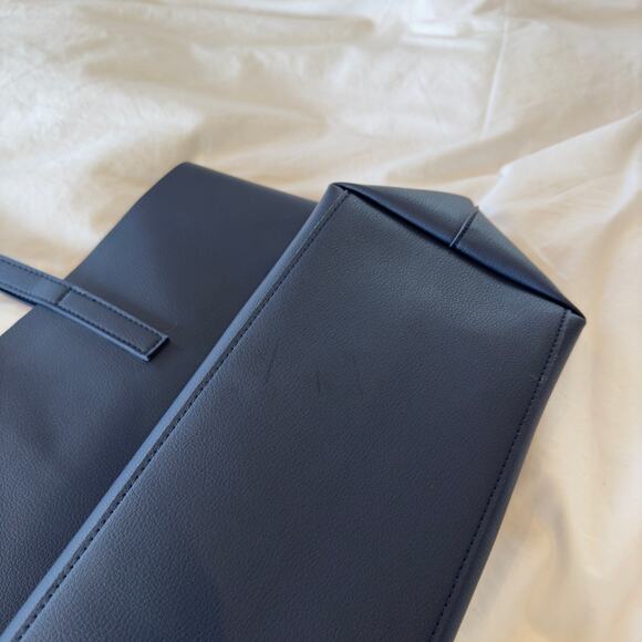 MAXMARA Flamingo Leather Tote Navy Blue - Picture 5 of 9